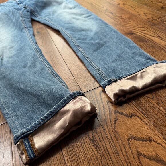 Anthropology Pilcro Jeans Womens Size 31T Slim Straight Distressed Silk Cuffed - Picture 5 of 14